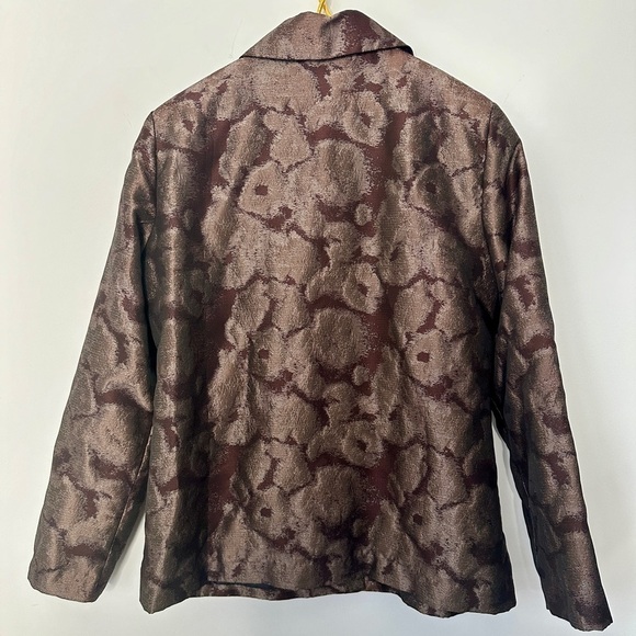 Vintage Draper’s & Damon’s Brown Lightweight Shiny Lined Jacket Women’s Medium - Picture 3 of 7